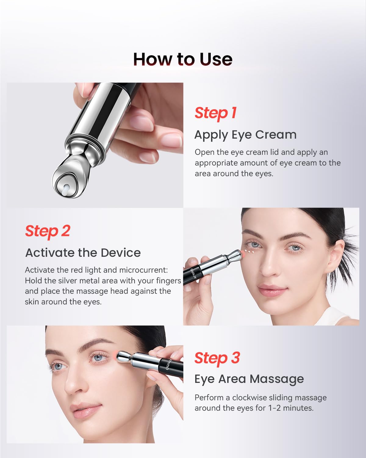 Amazon.com: AMIRO 2 in 1 Red Light Eye Cream with Built-In